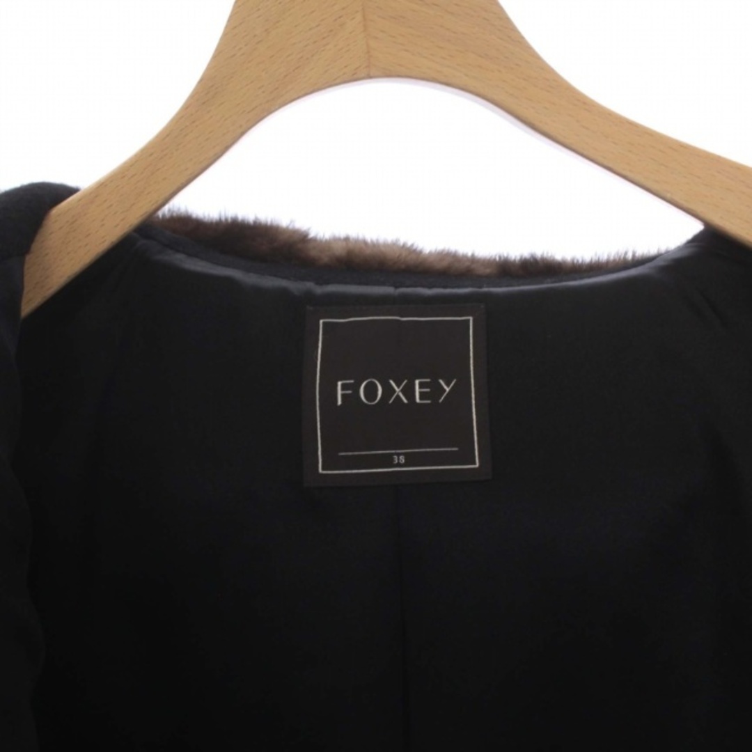 FOXEY(フォクシー)のフォクシー パウダーショコラ ステンカラージャケット ミンクファー カシミヤ レディースのジャケット/アウター(ブルゾン)の商品写真