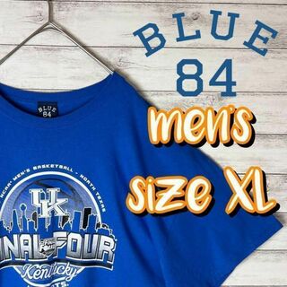 【US古着　送料無料】blue 84 デザインTシャツ サイズXL ブルー(Tシャツ/カットソー(半袖/袖なし))