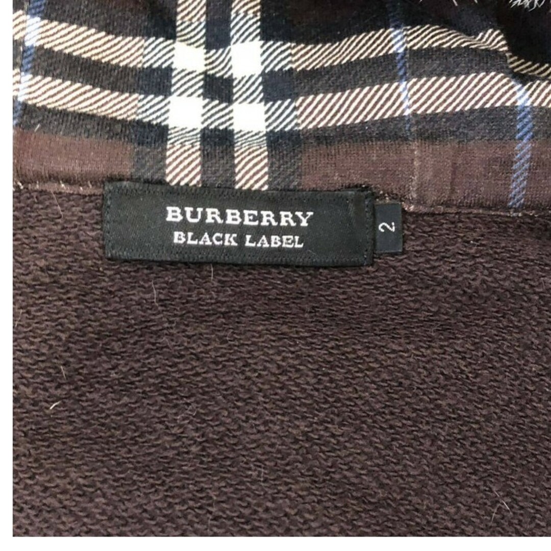 BURBERRY BLACK LABEL(バーバリーブラックレーベル)のバーバリーブラックレーベル フード ジップパーカー ブラウン 2サイズ M相当 メンズのトップス(パーカー)の商品写真