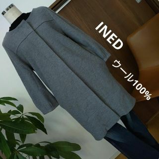 INED - 美品 イネド アンゴラ混 リボン 美ライン リアルファー ロング