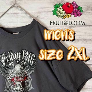 フルーツオブザルーム(FRUIT OF THE LOOM)の【US古着　一点傷有】フルーツオブザルーム　デザインTシャツ サイズ2XL(Tシャツ/カットソー(半袖/袖なし))