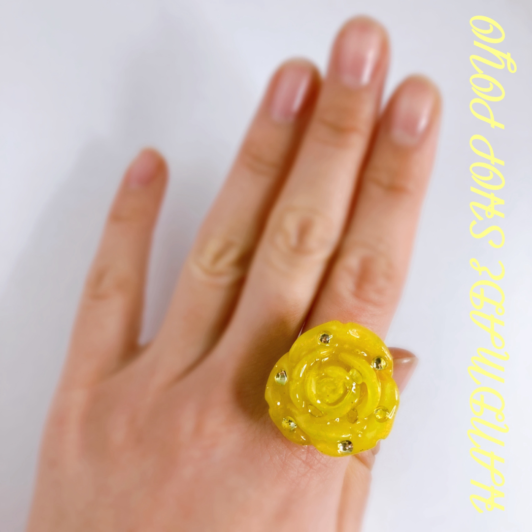 春色新色です♡『Rose orgonite ring』お守りに♡ ハンドメイドのアクセサリー(リング)の商品写真