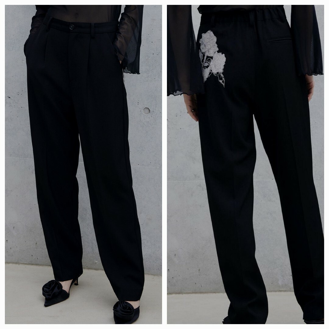 Ameri VINTAGE - AmeriVINTAG ローズ EMBROIDERY TAPERED PANTS Ameri VINTAGE - AmeriVINTAG ローズ EMBROIDERY TAPERED PANTS