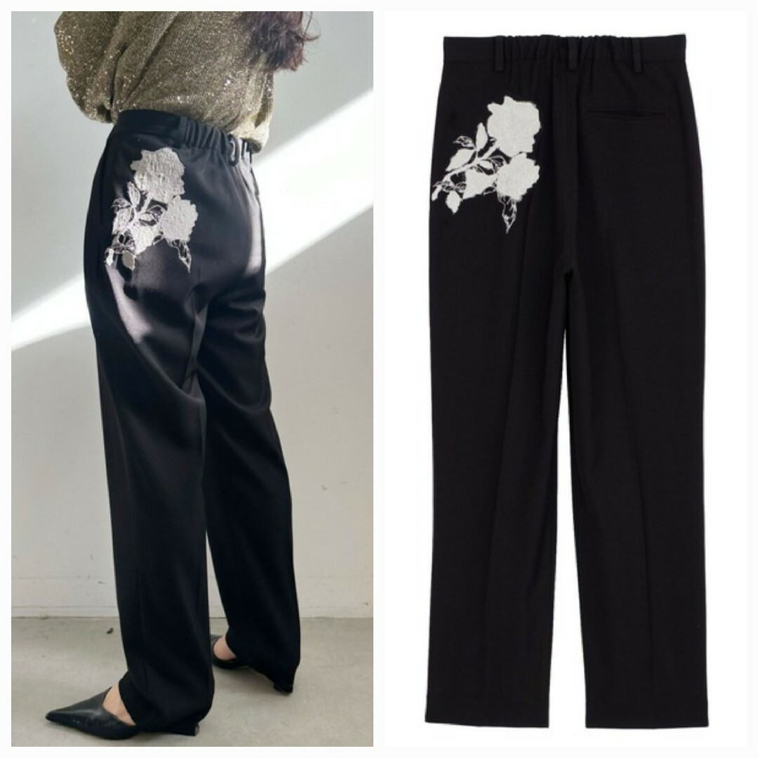 Ameri VINTAGE - AmeriVINTAG ローズ EMBROIDERY TAPERED PANTS Ameri VINTAGE - AmeriVINTAG ローズ EMBROIDERY TAPERED PANTS