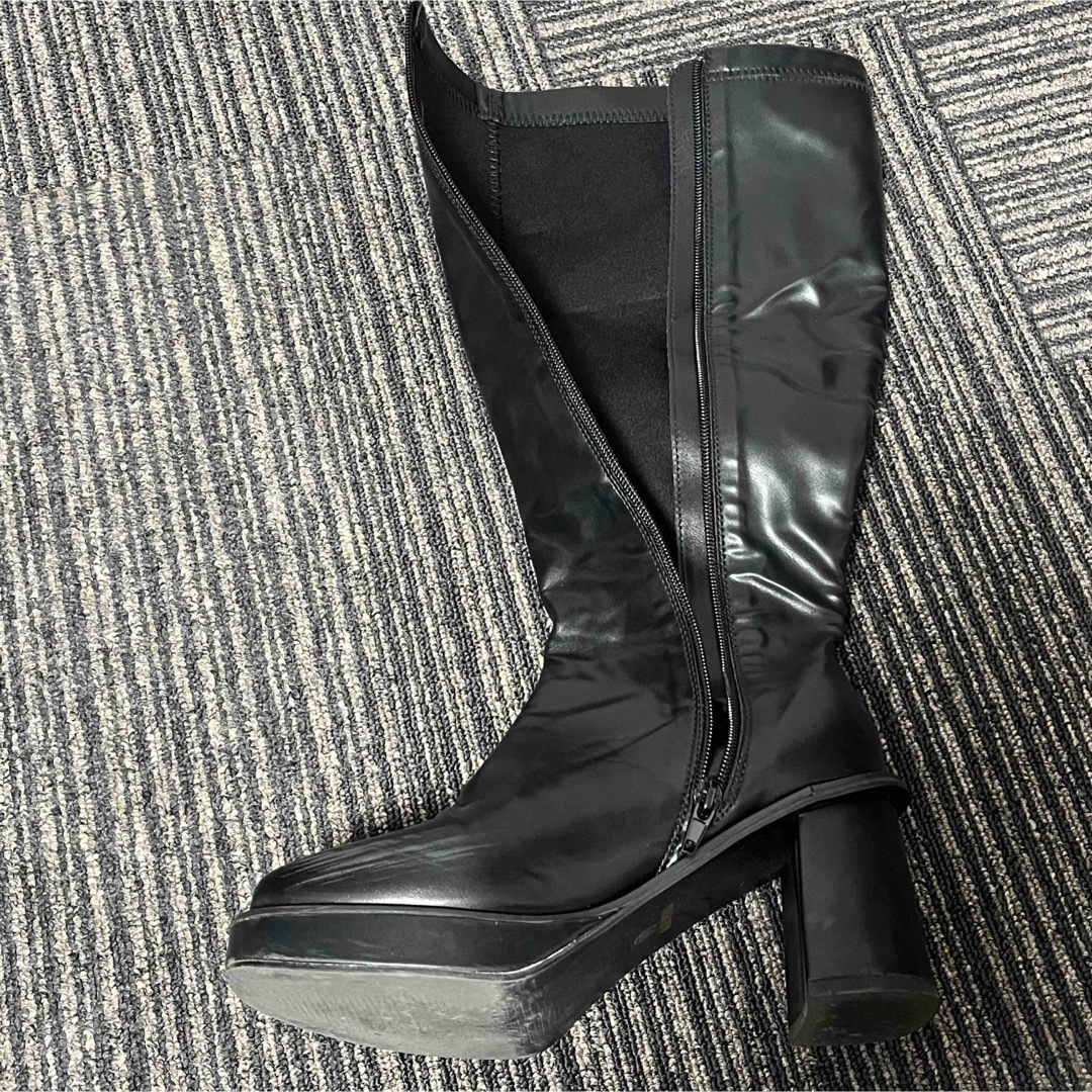 NICE CLAUP(ナイスクラップ)のナイスクラップ　NICE CLAUP ♡ロングブーツ　黒　M 約23.5 即発送 レディースの靴/シューズ(ブーツ)の商品写真