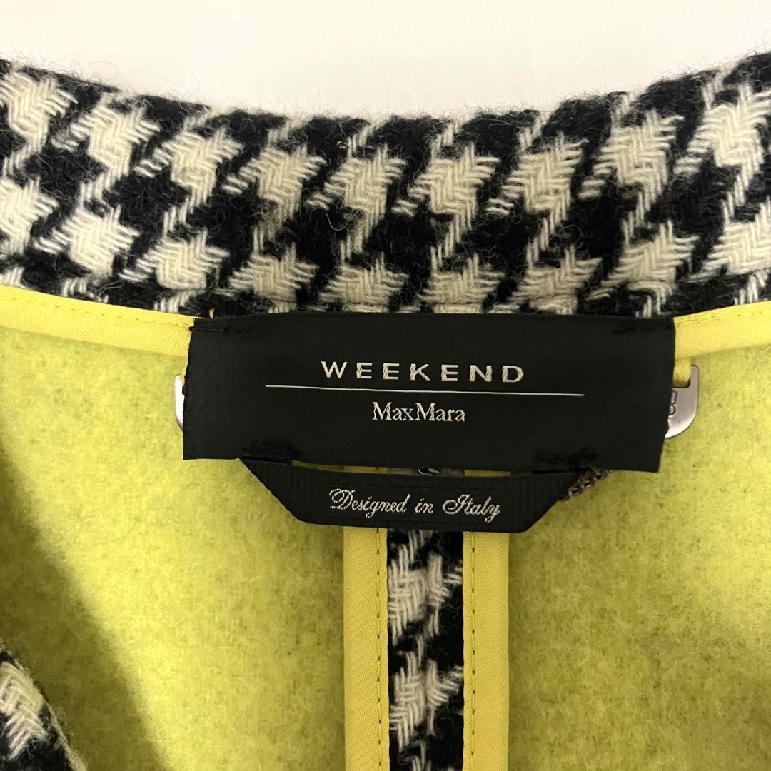 Weekend Max Mara(ウィークエンドマックスマーラ)のMax Mara weekend 千鳥柄 ロングコート千鳥格子 ウール 　S レディースのジャケット/アウター(ロングコート)の商品写真