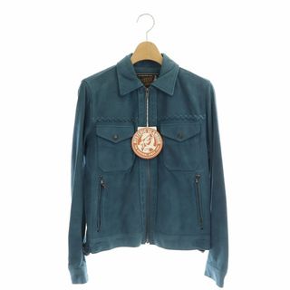 ヒステリックグラマー(HYSTERIC GLAMOUR)のヒステリックグラマー シープスエードレザージャケット ステンカラー M 緑(ブルゾン)