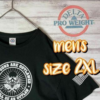 【US古着　送料無料】delta pro weight ドクロTシャツ 2XL(Tシャツ/カットソー(半袖/袖なし))