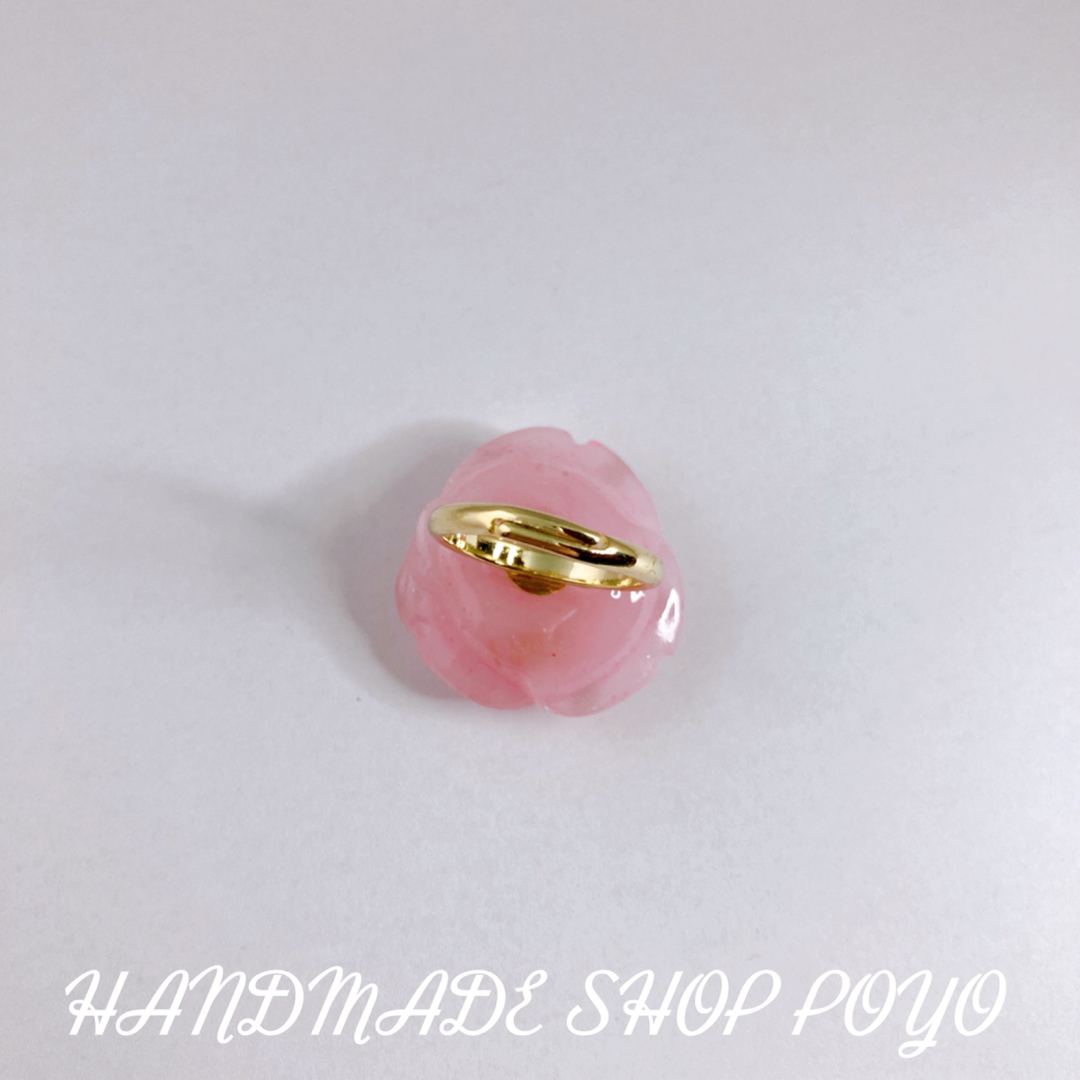 春色新色です♡『Rose orgonite ring』お守りに♡ ハンドメイドのアクセサリー(リング)の商品写真