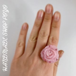 春色新色です♡『Rose orgonite ring』お守りに♡(リング)