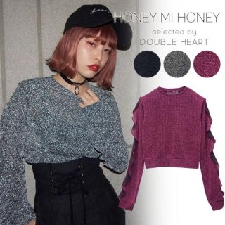 ハニーミーハニー(Honey mi Honey)のラメトップス(カットソー(長袖/七分))