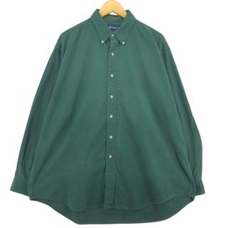 ラルフローレン(Ralph Lauren)の古着 ラルフローレン Ralph Lauren POLO by Ralph Lauren BLAIRE 長袖 ボタンダウン シャモアクロスシャツ メンズXL /eaa421646(シャツ)