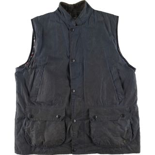 バーブァー(Barbour)の古着 90年代 バブアー Barbour WESTMORLAND 旧3ワラント ワックスコットン オイルドベスト 英国製 メンズL ヴィンテージ /eaa420747(ベスト)