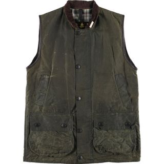 古着 90年代 バブアー Barbour WESTMORLAND 旧3ワラント Barbourバッジ付き ワックスコットン オイルドベスト 英国製 メンズS ヴィンテージ /eaa420748