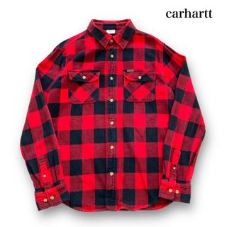 カーハート(carhartt)の【carhartt】カーハート バッファローチェックシャツ ネルシャツ 革ロゴ(シャツ)