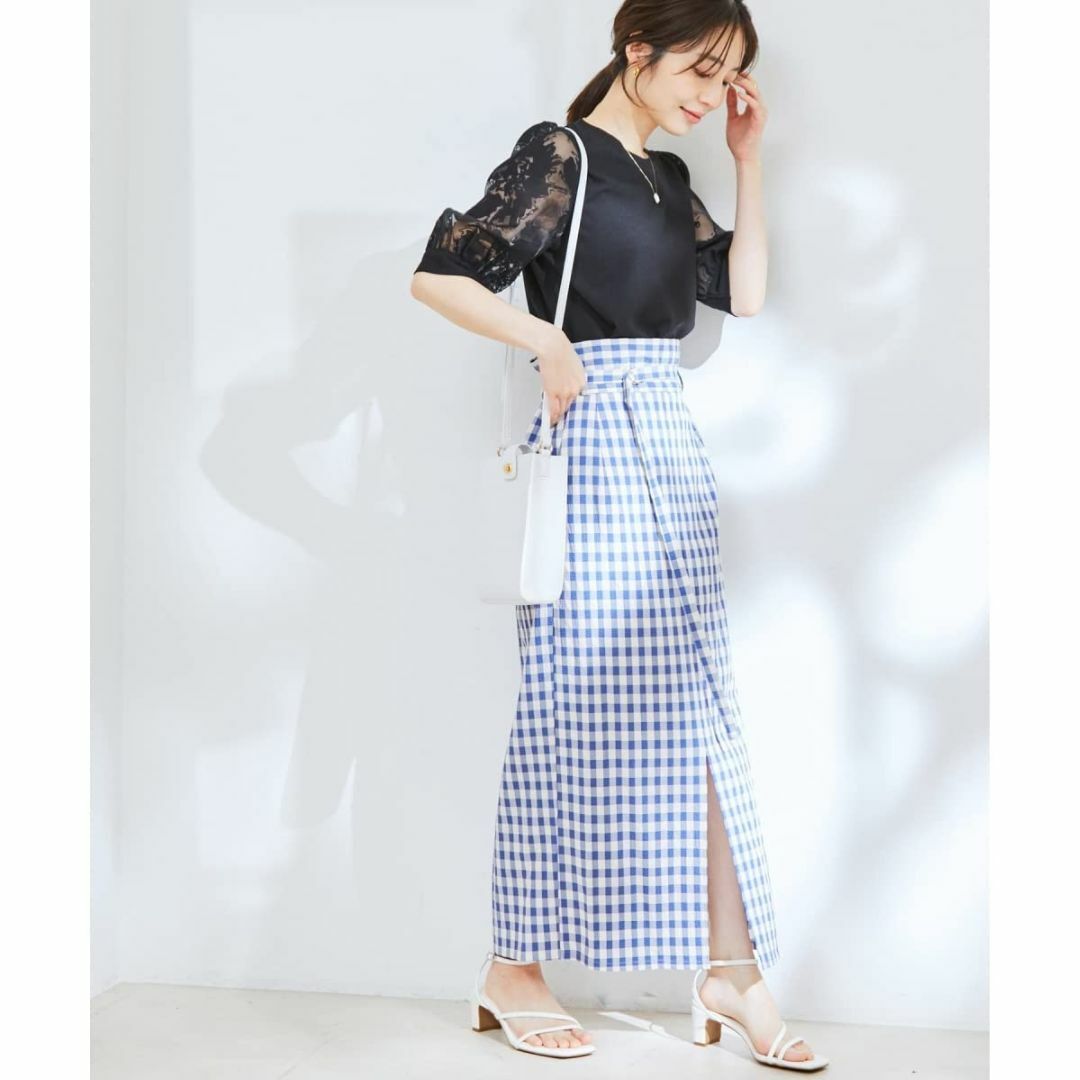 [ビス] スカート 【洗える】 ギンガムチェックタイトスカート レディース BV レディースのファッション小物(その他)の商品写真