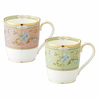 【色: 05:ペア(グリーン&ピンク)】Noritake ノリタケ マグカップ (テーブル用品)