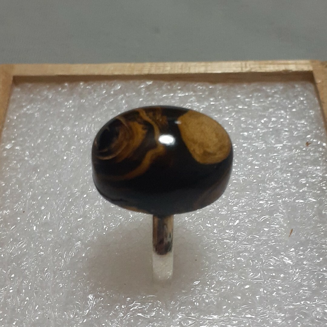 433.黒珊瑚(ブラックコーラル)のリング ハンドメイドのアクセサリー(リング)の商品写真