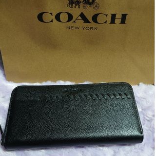 COACH - COACH コーチ メンズ 長財布 グリーン ストライプ 緑の通販 by