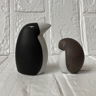 アラビア(ARABIA)の美品 廃番 希少 ペンギンの親子 ヘルヤ リウッコ スンドストロム(置物)