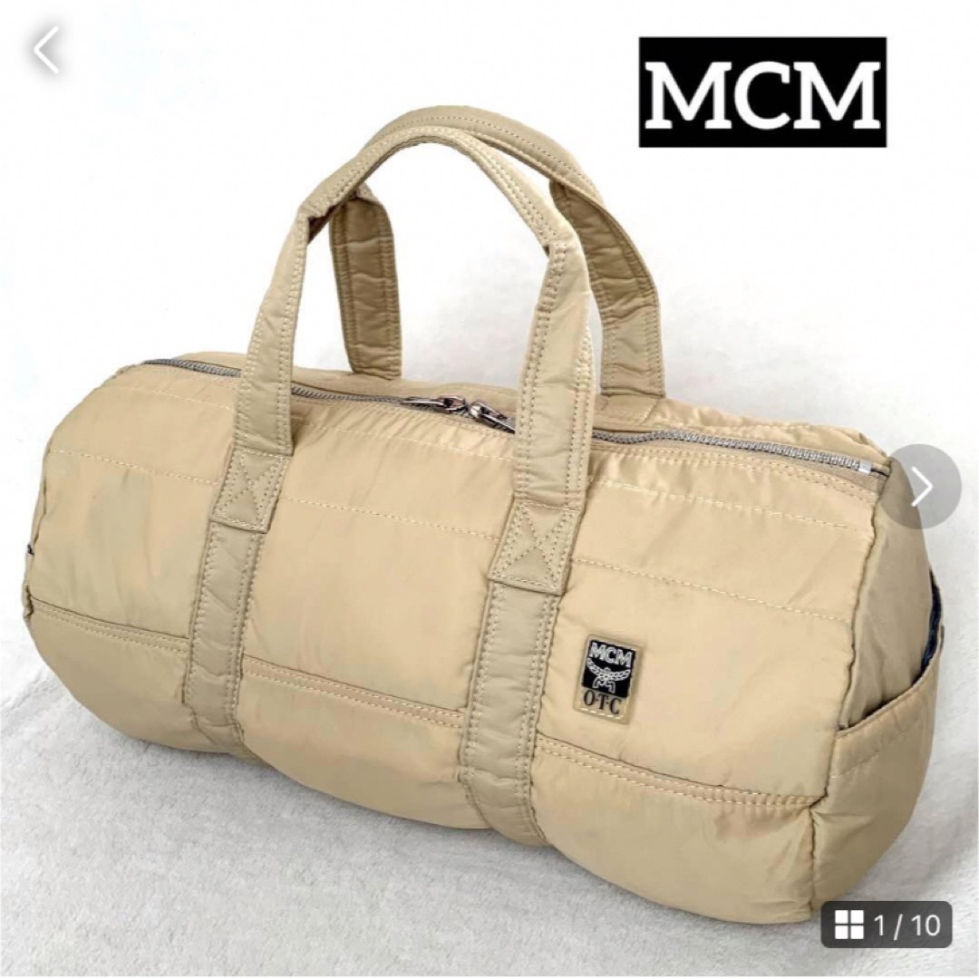 MCM(エムシーエム)のエムシーエム【MCM】ボストンバッグ ドラム型 ナイロン ベージュ メンズのバッグ(ボストンバッグ)の商品写真