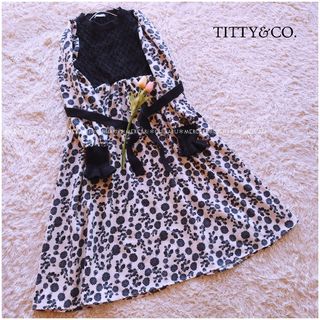 titty&co - 《TITTY&CO.》花柄ニットドッキングミディワンピース