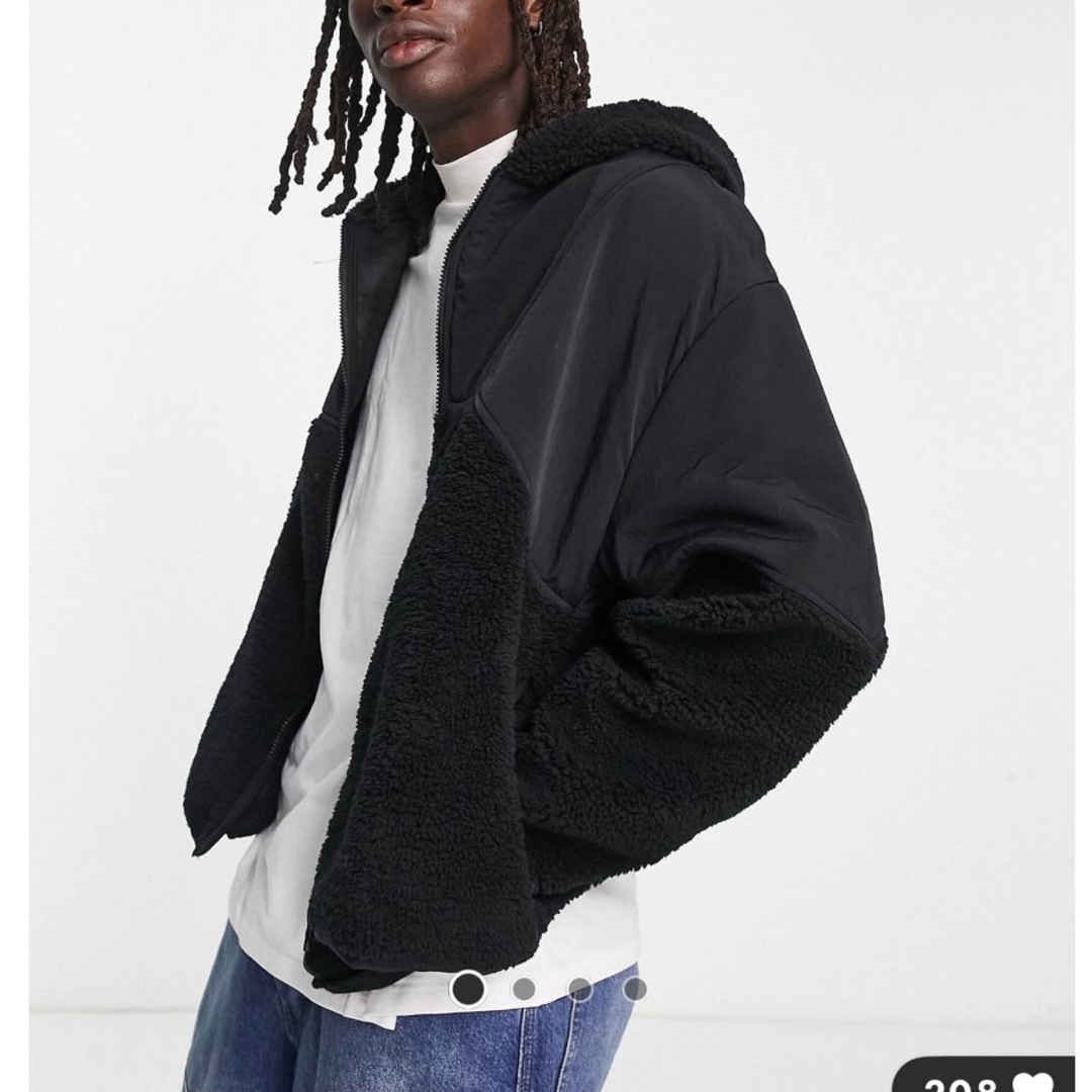 asos(エイソス)のASOS Oversized Zip Hoodie Nylon & Borg メンズのジャケット/アウター(その他)の商品写真