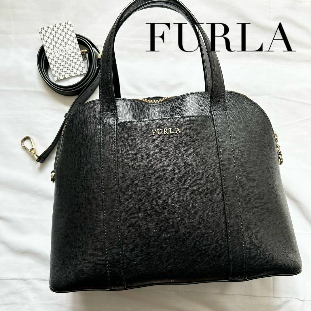 Furla - ✨美品✨2way FURLA ショルダーバッグ ハンドバッグ レザー 黒