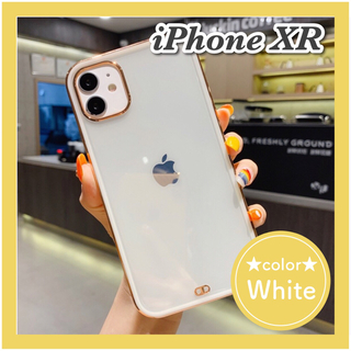 iPhoneXR iPhoneケース　クリア　ソフト　ホワイト　シンプル(iPhoneケース)