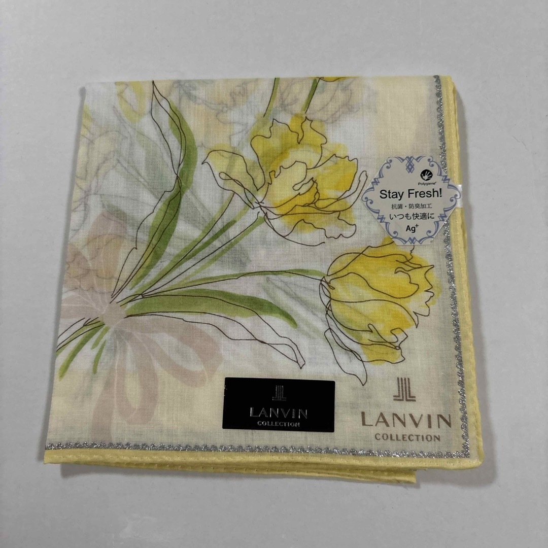 LANVIN COLLECTION(ランバンコレクション)のランバン大判ハンカチーフイエロー レディースのファッション小物(ハンカチ)の商品写真