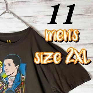 【US古着　送料無料】11 デザインTシャツ サイズ2XL ブラウン(Tシャツ/カットソー(半袖/袖なし))