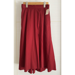 ショコラフィネローブ(chocol raffine robe)のフレアロングスカート　レッド　F(ロングスカート)