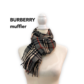 バーバリー(BURBERRY)のBurberry バーバリー　マフラー　ストール　ノバチェック　ウール　グレー(マフラー/ショール)