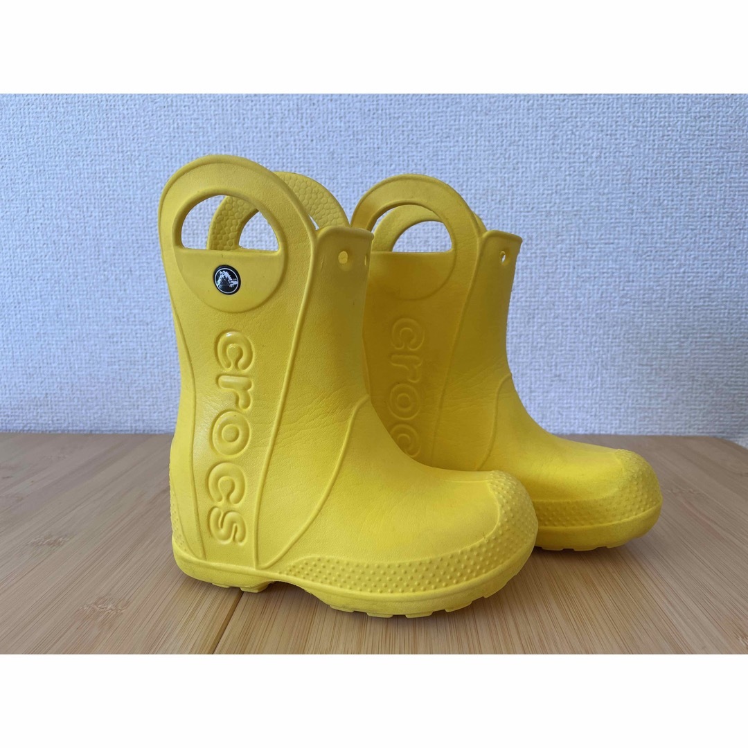 crocs(クロックス)のクロックス　ハンドルイットレインブーツ　キッズ　イエロー　c9(16.5cm) キッズ/ベビー/マタニティのキッズ靴/シューズ(15cm~)(長靴/レインシューズ)の商品写真