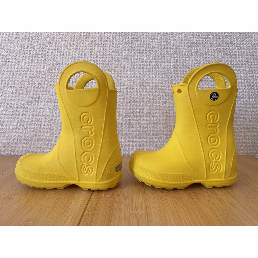 crocs(クロックス)のクロックス　ハンドルイットレインブーツ　キッズ　イエロー　c9(16.5cm) キッズ/ベビー/マタニティのキッズ靴/シューズ(15cm~)(長靴/レインシューズ)の商品写真