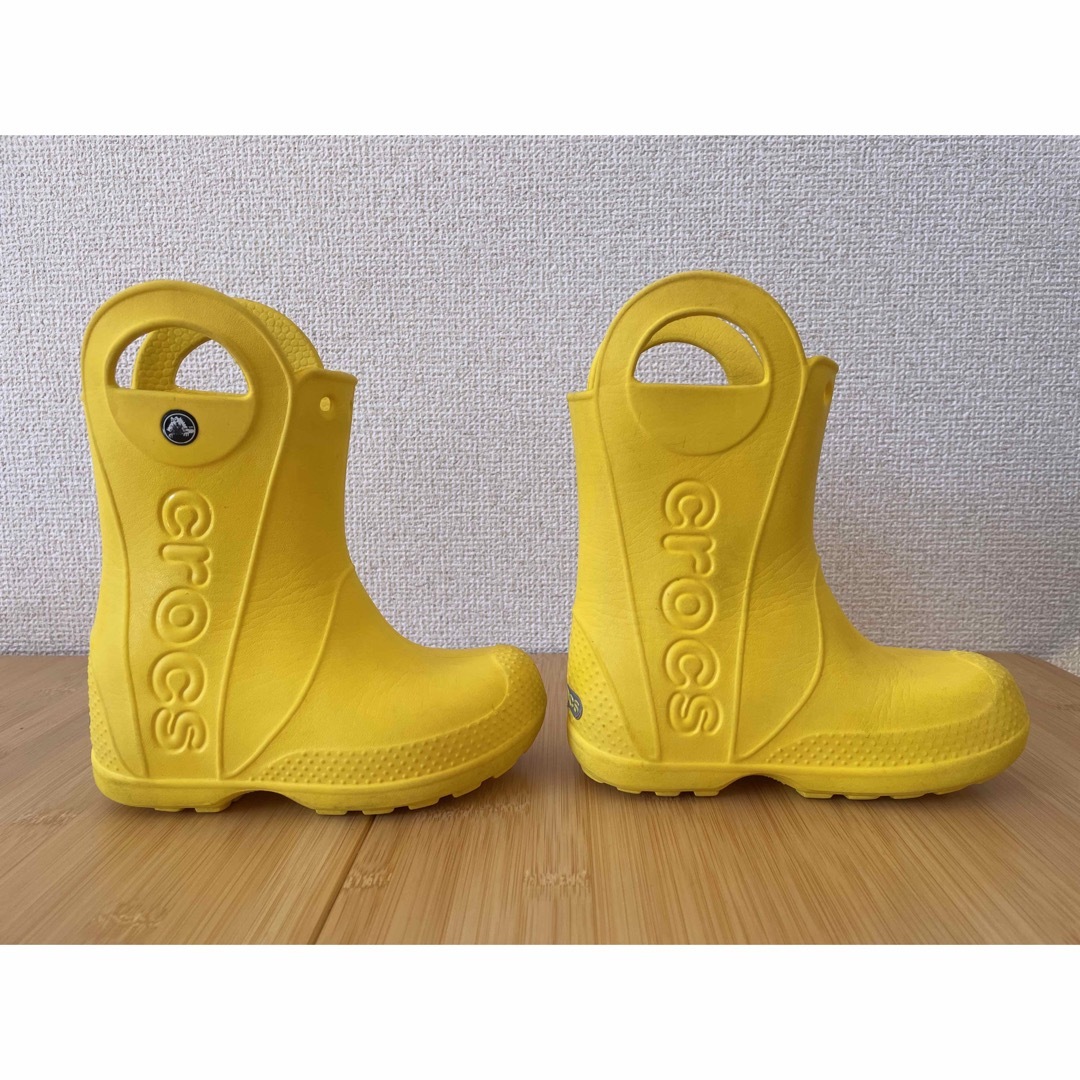 crocs(クロックス)のクロックス　ハンドルイットレインブーツ　キッズ　イエロー　c9(16.5cm) キッズ/ベビー/マタニティのキッズ靴/シューズ(15cm~)(長靴/レインシューズ)の商品写真