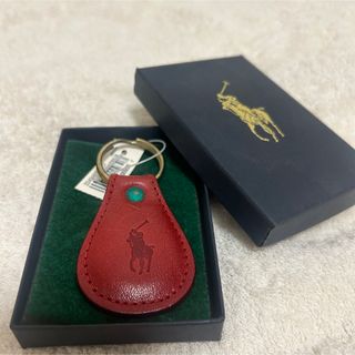 ポロラルフローレン(POLO RALPH LAUREN)の【新品未使用】ポロ ラルフローレン キーホルダー レザー 赤茶色(キーホルダー)