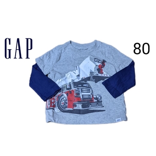 ギャップキッズ(GAP Kids)の訳あり　GAP ロンT 長袖トップス 消防車 80cm男の子　ギャップ(シャツ/カットソー)