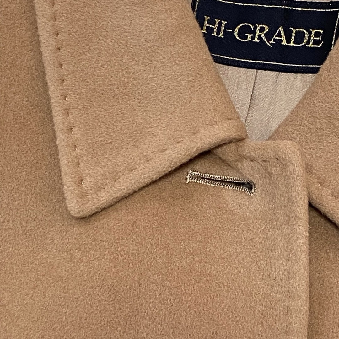 HI-GOLD(ハイゴールド)の極美品　アンゴラ100%  ロングコート ベージュ XLサイズ相当 ステンカラー レディースのジャケット/アウター(ロングコート)の商品写真