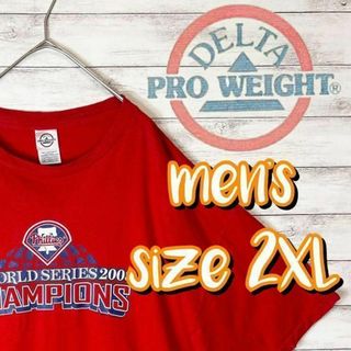 【US古着　送料無料】delta pro weight デザインT レッド(Tシャツ/カットソー(半袖/袖なし))