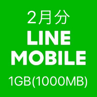 2月分 LINEモバイル データ1GB 1000MB ギガ データ容量(その他)