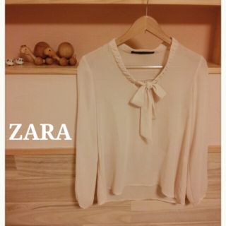 ザラ(ZARA)のZARA＊リボントップス(シャツ/ブラウス(長袖/七分))