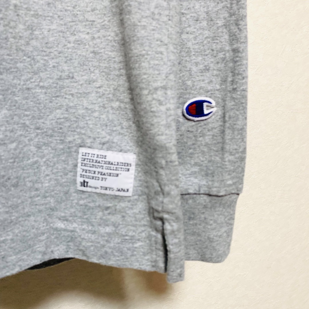 Champion(チャンピオン)のチャンピオン×レットイットライド 長袖Tシャツ S グレー メンズのトップス(Tシャツ/カットソー(七分/長袖))の商品写真