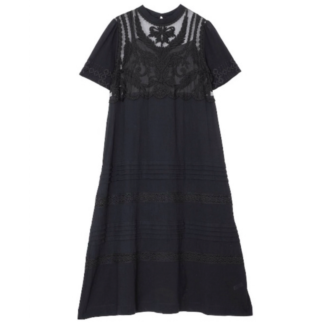 Ameri VINTAGE(アメリヴィンテージ)のAmeri   EMBROIDERY SHEER COTTON DRESS   レディースのワンピース(ロングワンピース/マキシワンピース)の商品写真