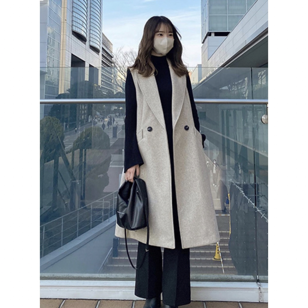 ZARA ザラ♡ロングベスト ジレ コート ベージュ - トップス