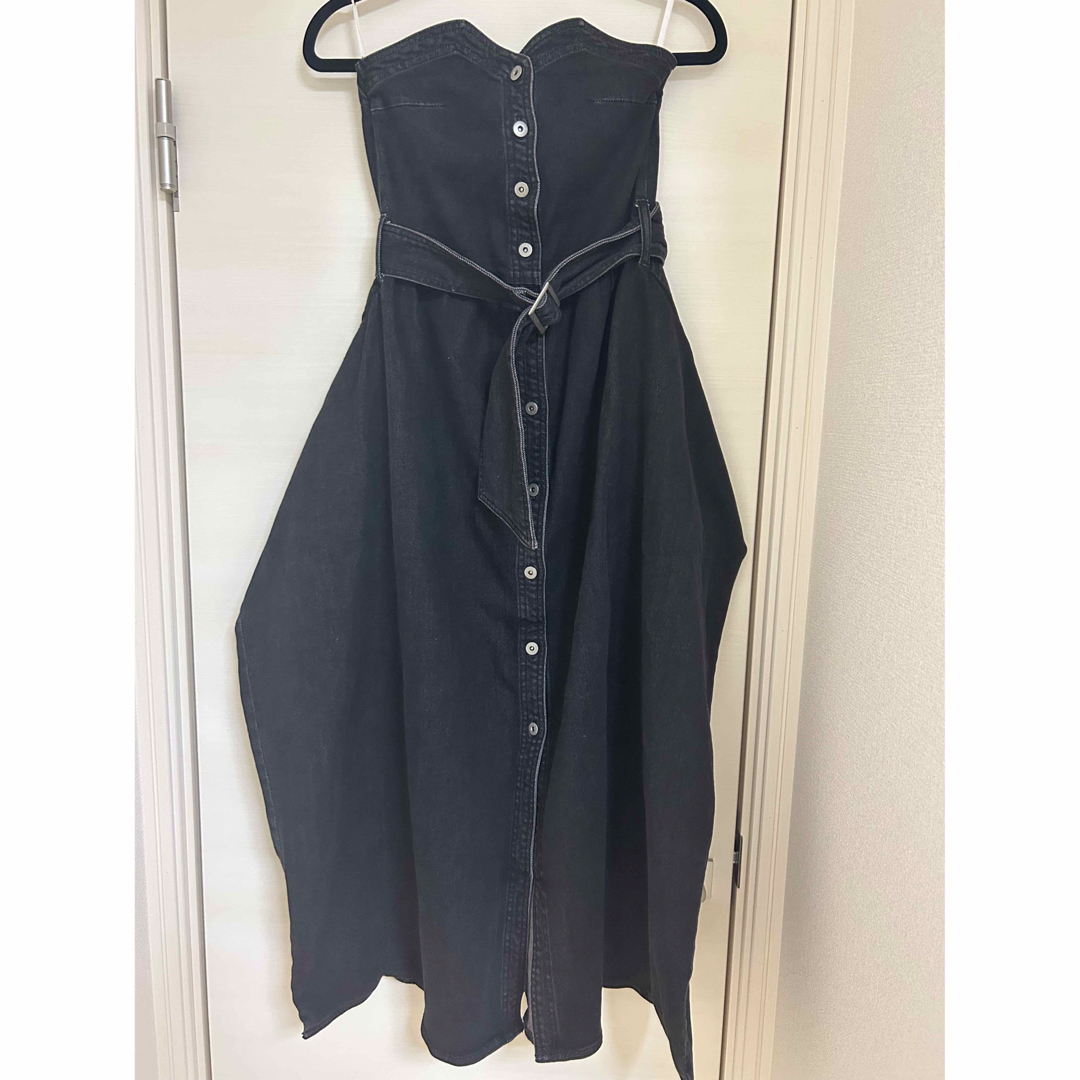 Ameri VINTAGE(アメリヴィンテージ)の最終値下げ♪DENIM UNIFY DRESS :BLACK レディースのワンピース(ロングワンピース/マキシワンピース)の商品写真