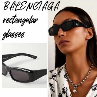 バレンシアガ(Balenciaga)のバレンシアガ  レクタンギュラー サングラス ブラック BB0266S M(サングラス/メガネ)