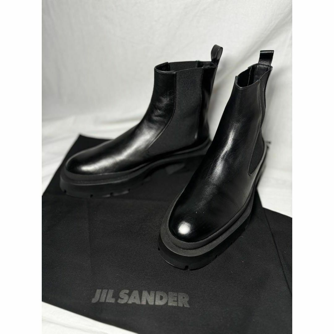 Jil Sander(ジルサンダー)のJIL SANDER レザー チェルシー ブーツ  EU40 ブラック メンズの靴/シューズ(ブーツ)の商品写真