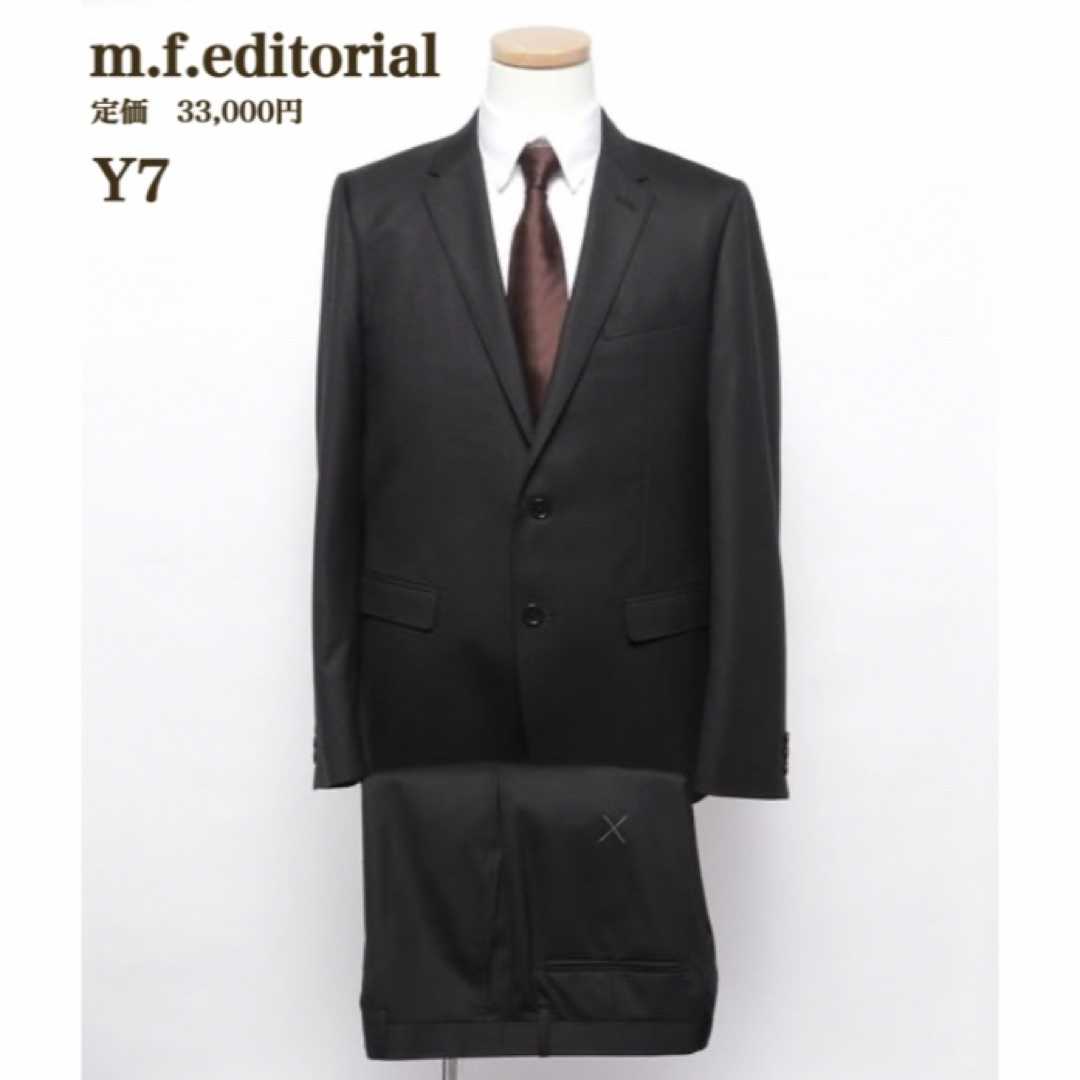 m.f.editorial(エムエフエディトリアル)の新品【m.f.editorial】光沢ウール混　ストレッチ　ビジネススーツ　Y7 メンズのスーツ(セットアップ)の商品写真