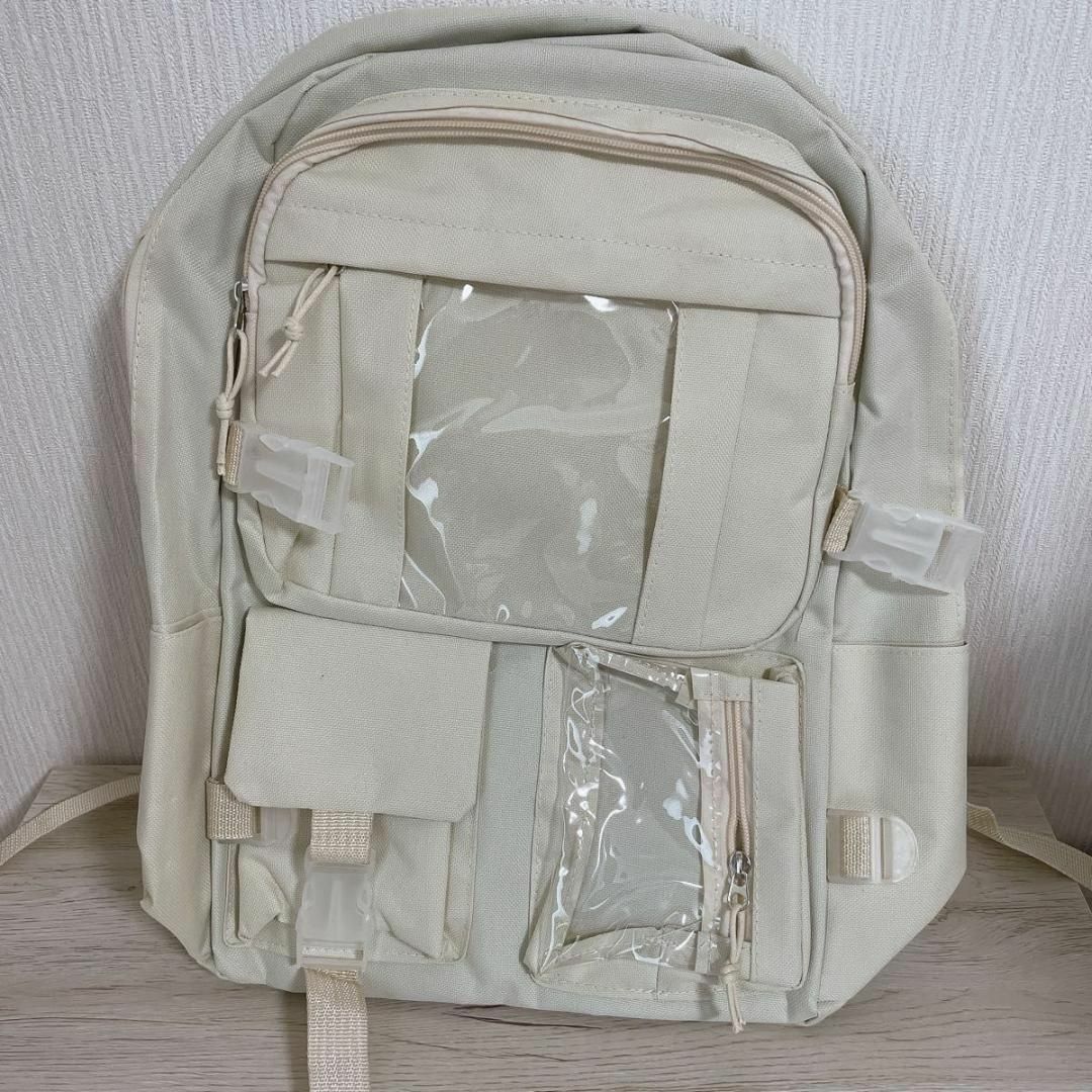 新品　痛バッグ　見せるリュック 白　痛バ　推し　大容量　通勤通学 透明ポケット レディースのバッグ(リュック/バックパック)の商品写真